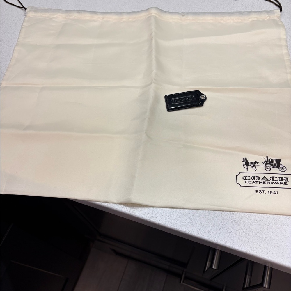 Coach Cream Dust Bag with 2” black hang tag NWOT